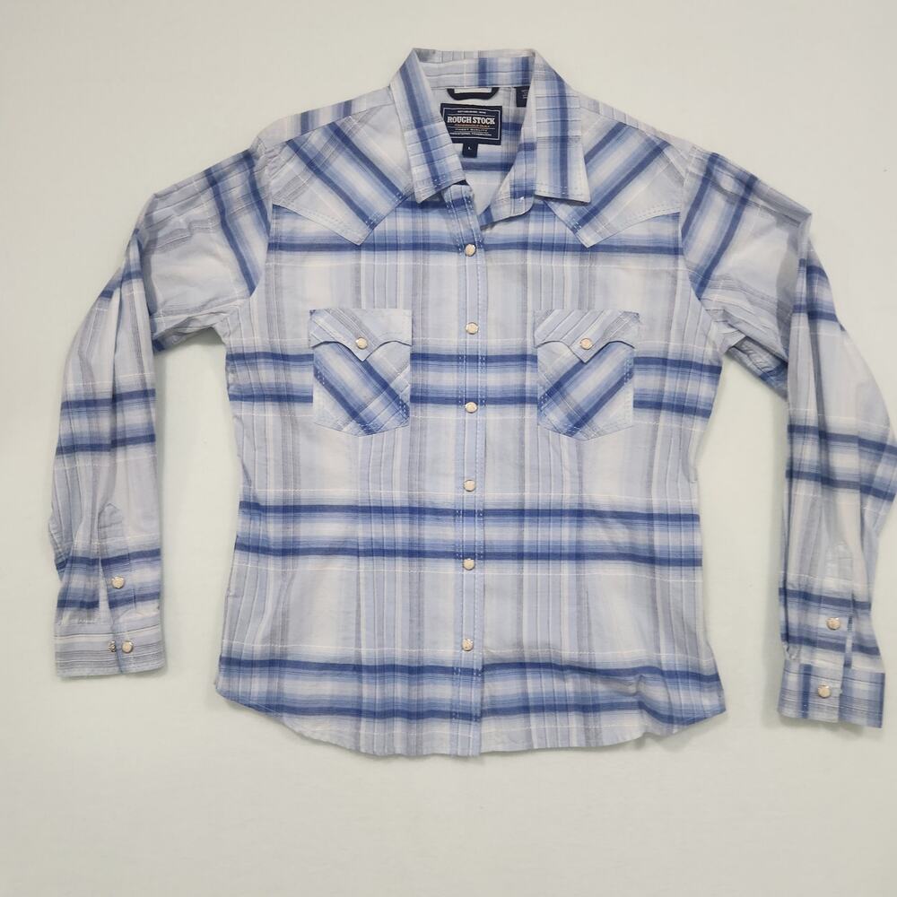 Roughstock Panhandle Slim Plaid Button up Long Sleeve Western Shirt Womens Large